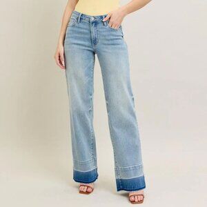 ✨ Judy Blue Mid Rise Release Hem Wide Leg Jeans – Size 11(30), NWT ✨